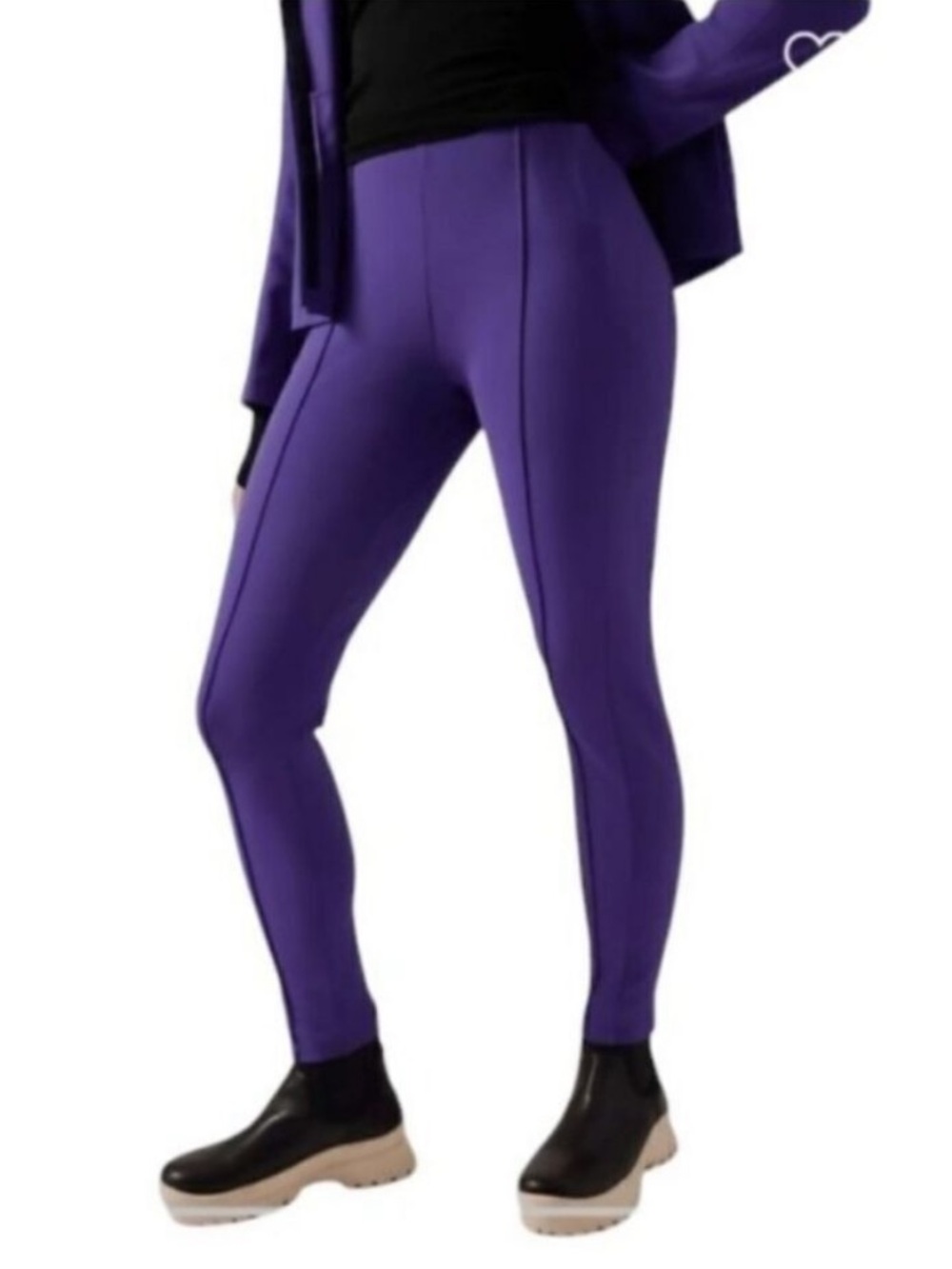 Athleta Glacier Snow Skinny Ponte Pants Purple Slim Size 0 Tall NWT
